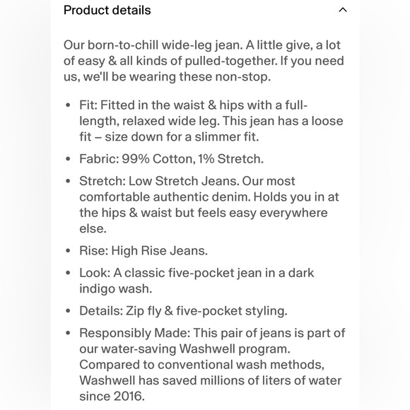 GAP High Rise Stride Wide Leg Jean Women’s 28 / 6 Regular Dark Wash. Worn Once! - Picture 6 of 14